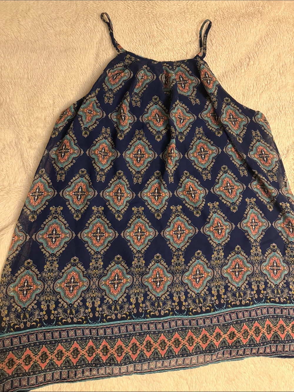 Sweet Wanderer Navy Blue Paisley Sundress - Picture 1 of 2